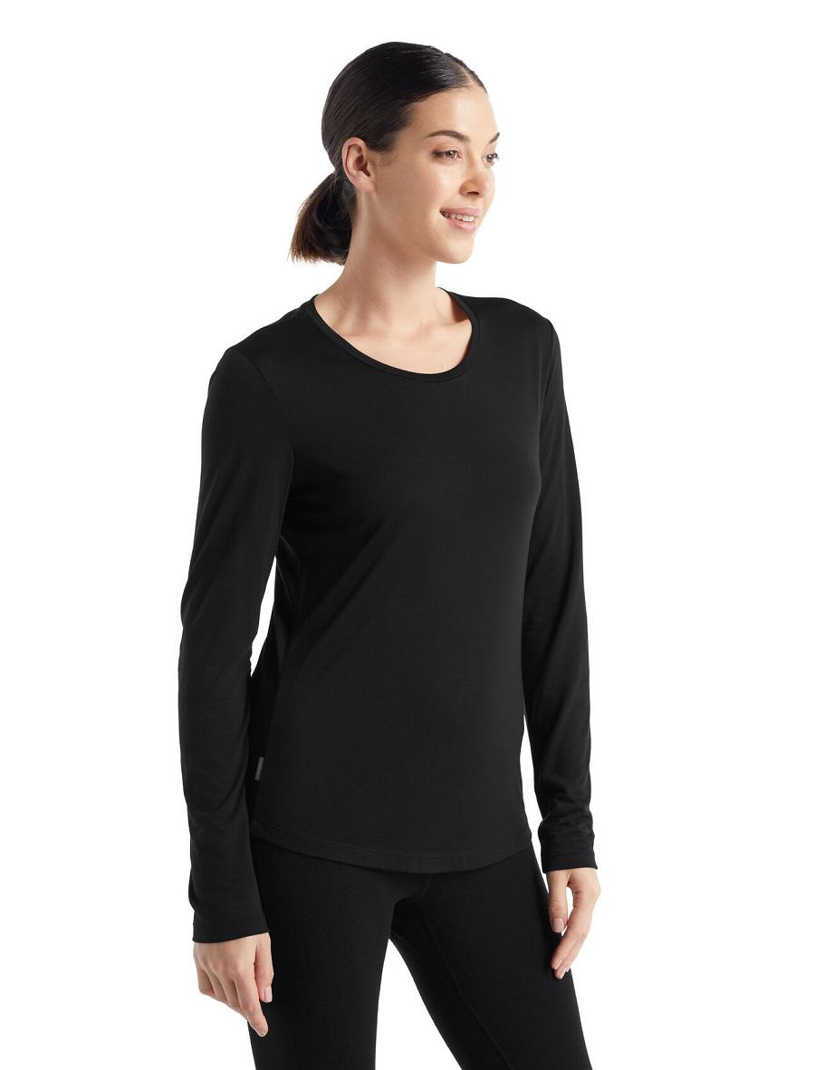 Long Sleeve Icebreaker Merino Sphere II T-Shirt Femme Noir | FR 1644PJJQ